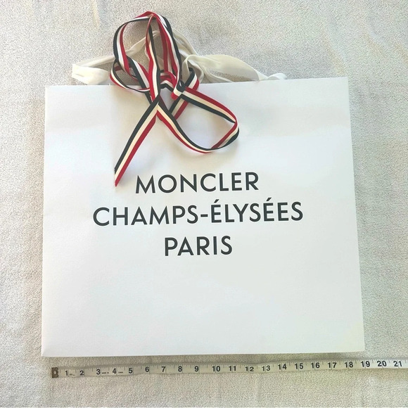 Moncler XL Shopping Bag Champs-Elysees Paris with ribbon - Picture 1 of 6
